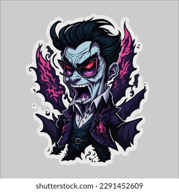 Dracula Sticker in vector Design