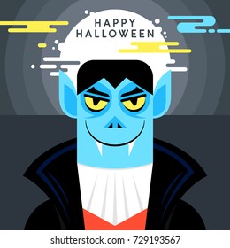 Dracula Vampire Card Moon Expression Teeth