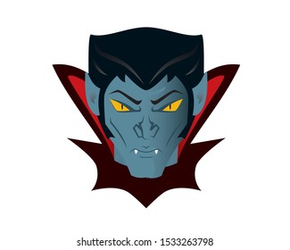 Dracula or Vampire Face Illustration