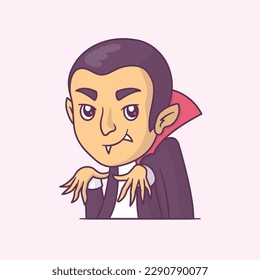 Dracula vampire funny cartoon character vector illustration