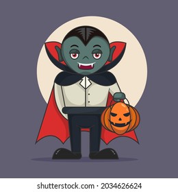 dracula or vampire halloween character costume with isolated background vector