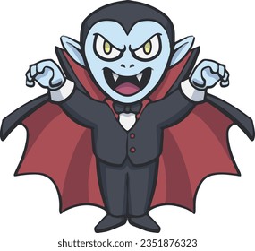 dracula vampire halloween monster doodle handrawn vector drawing