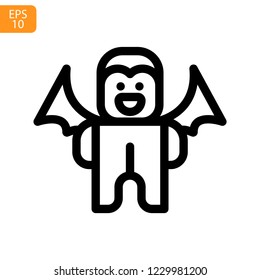 Dracula Vampire Halloween Outline Icon
