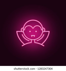 Dracula vampire icon. Elements of Halloween in neon style icons. Simple icon for websites, web design, mobile app, info graphics