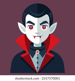 Dracula vampire icon in flat style