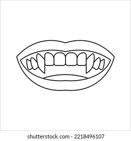 Dracula vampire line icon, bat and halloween, creature sign, vector illustration on white background.