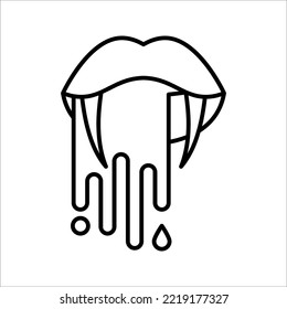 Icono de la línea de vampiros Drácula, murciélago y halloween, signo de criatura, ilustración vectorial sobre fondo blanco.