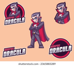 Dracula vampire logo zeichen - Vektordatei