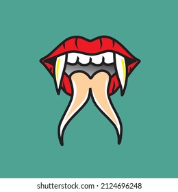 Dracula Vampire Mouth Illustration Vektorgrafik zu Halloween