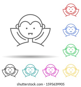 Dracula vampire multi color style icon. Simple thin line, outline vector of halloween icons for ui and ux, website or mobile application