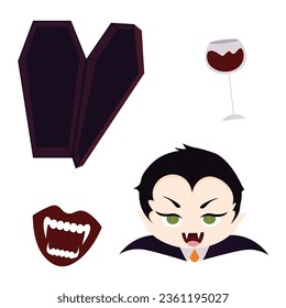 conjunto de ilustraciones del vector dracula vampire