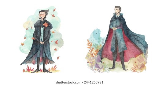 dracula vampire watercolour vector illustration