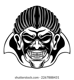 Dracula Vector. Dracula Black And White Mascot Logo Design Vector Illustration Template