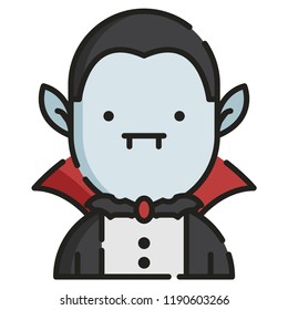 A dracula vector illustration in line color design