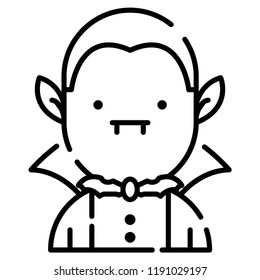 A dracula vector illustration in line stroke design