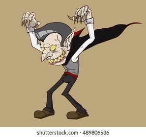 Dracula vector and illustration. monster in Halloween night