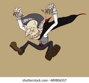 Dracula vector and illustration. monster in Halloween night