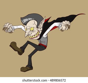 Dracula vector and illustration. monster in Halloween night