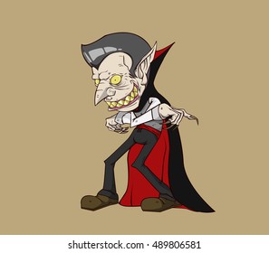 Dracula vector and illustration. monster in Halloween night