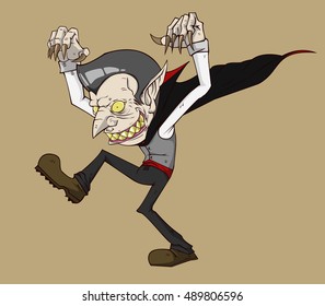 Dracula vector and illustration. monster in Halloween night
