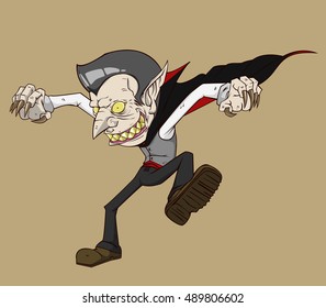 Dracula vector and illustration. monster in Halloween night