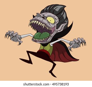 Dracula vector and illustration. monster in Halloween night