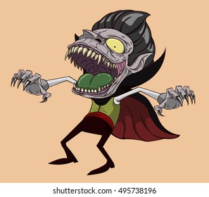 Dracula vector and illustration. monster in Halloween night
