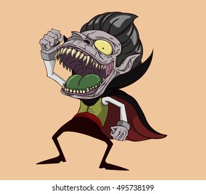 Dracula vector and illustration. monster in Halloween night