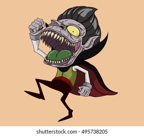 Dracula vector and illustration. monster in Halloween night