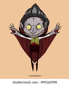 Dracula vector and illustration. monster in Halloween night