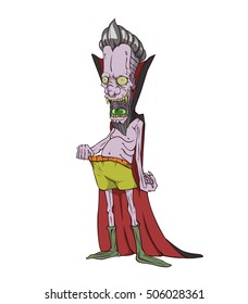 Dracula vector and illustration. monster in Halloween night