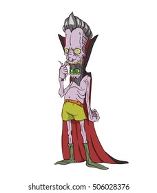 Dracula vector and illustration. monster in Halloween night