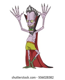 Dracula vector and illustration. monster in Halloween night