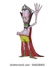 Dracula vector and illustration. monster in Halloween night