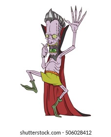 Dracula vector and illustration. monster in Halloween night