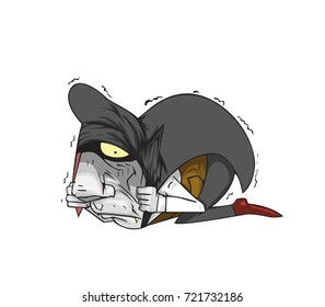 Dracula vector and illustration. monster in Halloween night