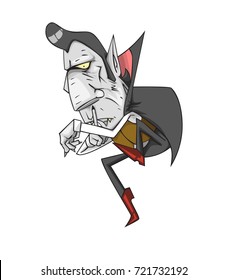 Dracula vector and illustration. monster in Halloween night