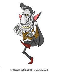Dracula vector and illustration. monster in Halloween night