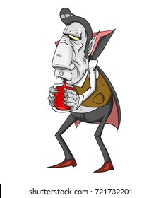 Dracula vector and illustration. monster in Halloween night