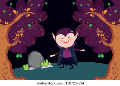 dracula walking in the forest halloween