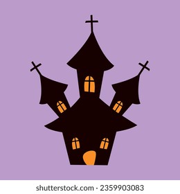 Dracula's castle. Vector object. Halloween theme. Isolated object.