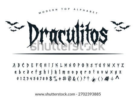 Draculitos stylish Font and Alphabet abcd font vector design