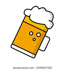 Draft beer icon. Beer mug. Vector.