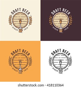 Draft Beer Logo Template. Layered Flat Design 