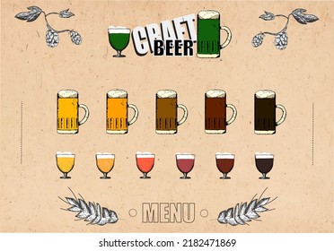 draft beer menu in a glass