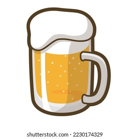 Borrador de cerveza. Pinta de cerveza. Ilustración vectorial.