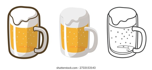 Draft beer. Pint of beer. Vector illustration.