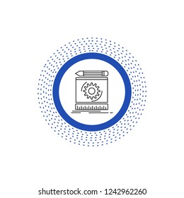 Draft, engineering, process, prototype, prototyping Line Icon. Vector isolated illustration
