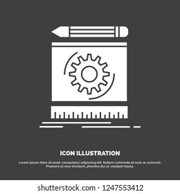 Draft, engineering, process, prototype, prototyping Icon. glyph vector symbol for UI and UX, website or mobile application
