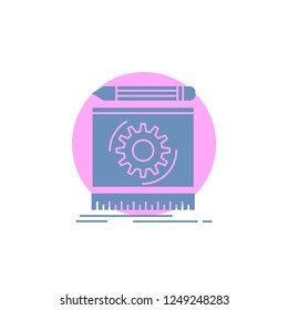 Draft, engineering, process, prototype, prototyping Glyph Icon.